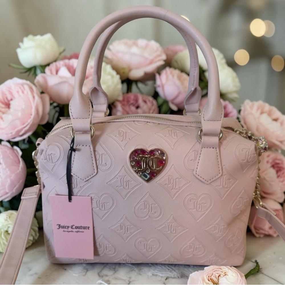 Juicy Couture Pink Clay Glitzed Out Rhinestone Satchel w/ Crossbody Strap
NWT